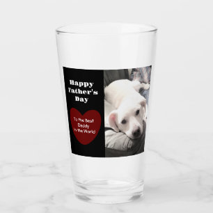 Kute Best Pap Ever Puppy Dog Red Heart One Foto Glas