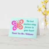 Kute Best Teacher Appreciing Butterfly Quote Kaart (Gele Bloem)