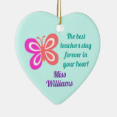 Kute Best Teacher Appreciing Butterfly Quote Keramisch Ornament (Rechts)