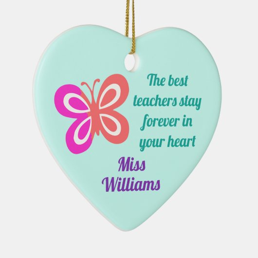 Kute Best Teacher Appreciing Butterfly Quote Keramisch Ornament (Rechts)