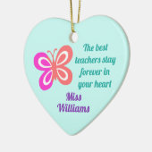 Kute Best Teacher Appreciing Butterfly Quote Keramisch Ornament (Links)