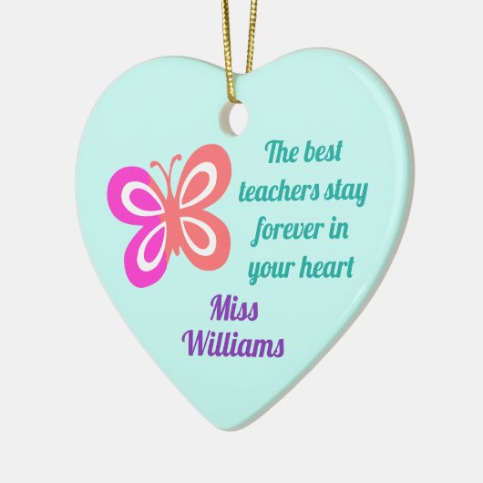 Kute Best Teacher Appreciing Butterfly Quote Keramisch Ornament (Links)