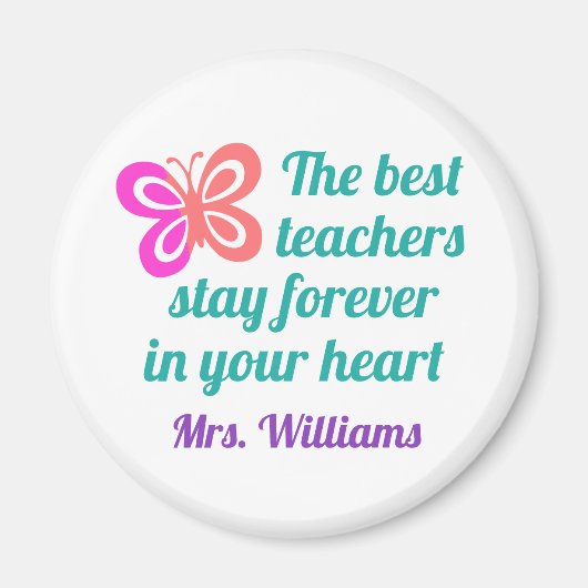 Kute Best Teacher Appreciing Butterfly Quote Magneet (Voorkant)
