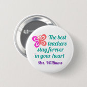 Kute Best Teacher Appreciing Butterfly Quote Ronde Button 5,7 Cm (Voorkant /achterkant)