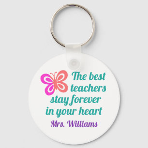 Kute Best Teacher Appreciing Butterfly Quote Sleutelhanger