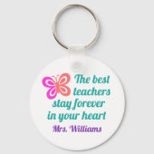 Kute Best Teacher Appreciing Butterfly Quote Sleutelhanger (Achterkant)