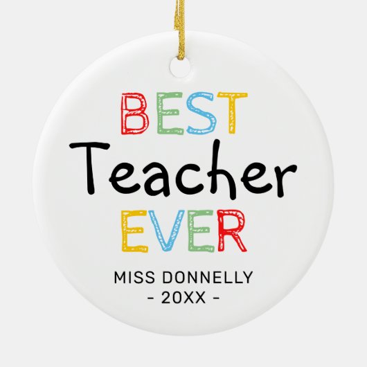 Kute Beste leraar, altijd met kerstmis Keramisch Ornament (Achterkant)