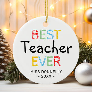 Kute Beste leraar, altijd met kerstmis Keramisch Ornament