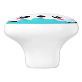 Kute beugel-zeilboot keramische knop (Zijkant)