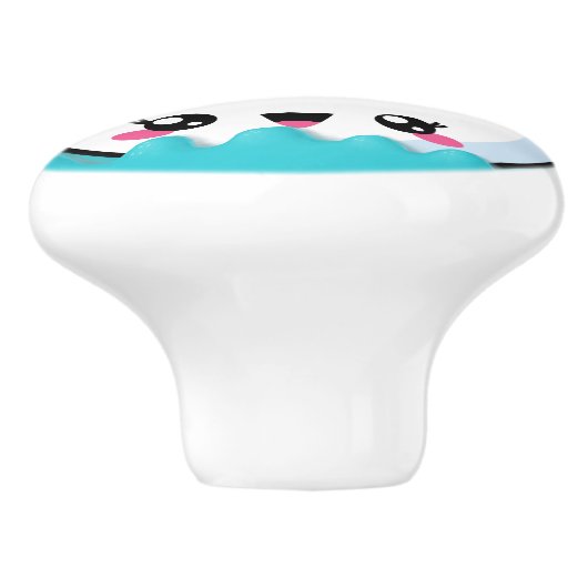 Kute beugel-zeilboot keramische knop (Zijkant)