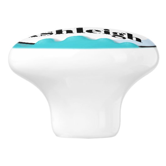 Kute beugel-zeilboot keramische knop (Zijkant)