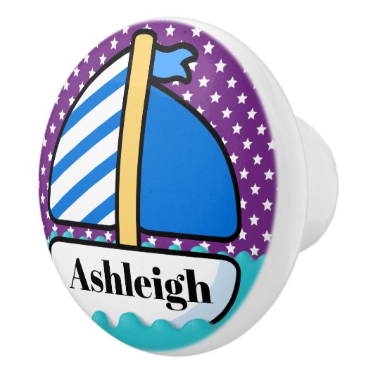 Kute beugel-zeilboot keramische knop (Rechts)