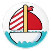 Kute beugel-zeilboot keramische knop (Voorkant)