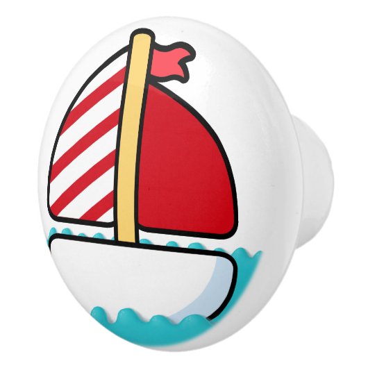 Kute beugel-zeilboot keramische knop (Rechts)