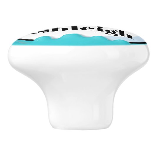 Kute beugel-zeilboot keramische knop (Zijkant)