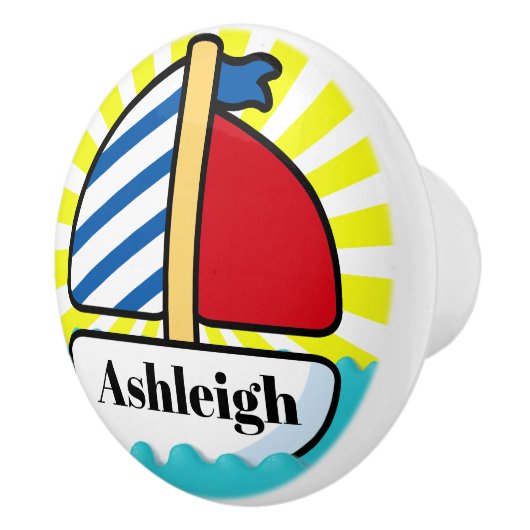 Kute beugel-zeilboot keramische knop (Rechts)