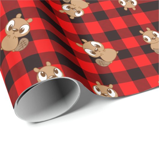 Kute bever-omlooppapier cadeaupapier (Rol Hoek)