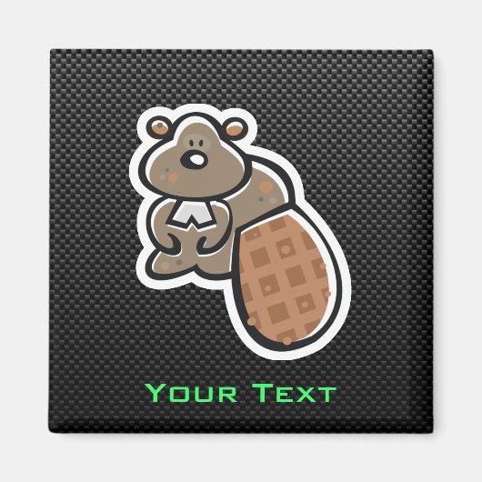 Kute bever; stijlvol magneet (Voorkant)