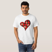 Kute bevers in een hart met buffelstang t-shirt (Voorkant volledig)