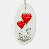 Kute Big and Small Fox met Red Hearts Keramisch Ornament (Rechts)