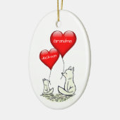 Kute Big and Small Fox met Red Hearts Keramisch Ornament (Links)