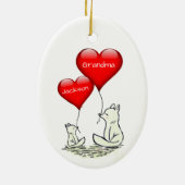 Kute Big and Small Fox met Red Hearts Keramisch Ornament (Achterkant)