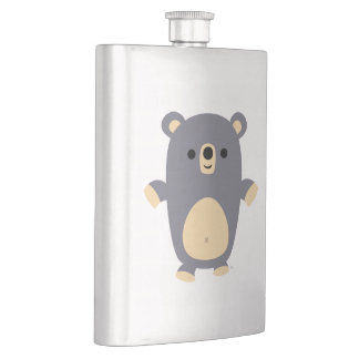 Kute Big Blue Cartoon Beer Klassieke fles Heupfles