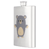 Kute Big Blue Cartoon Beer Klassieke fles Heupfles (Links)