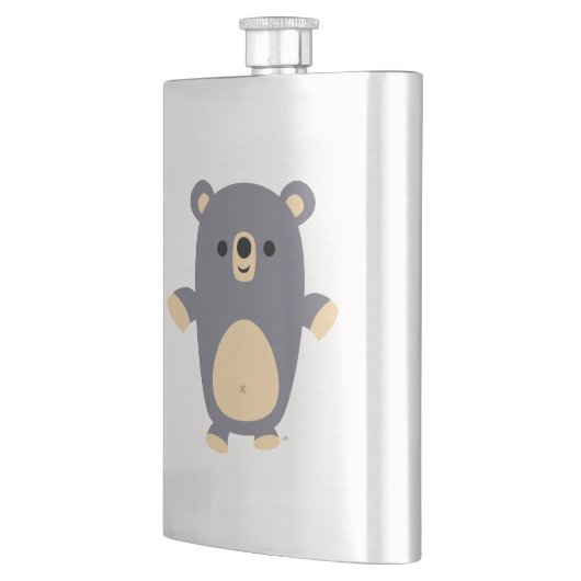 Kute Big Blue Cartoon Beer Klassieke fles Heupfles (Links)