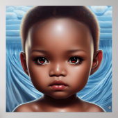 Kute big eye girl Toddlers Moderne Art 6 Poster (Voorkant)