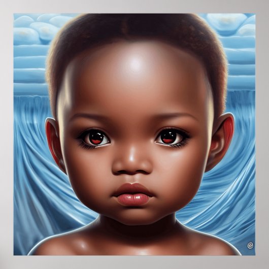 Kute big eye girl Toddlers Moderne Art 6 Poster (Voorkant)