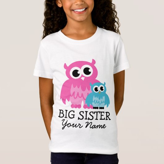 Kute big zus t shirt met whimsical cartoon (Voorkant)