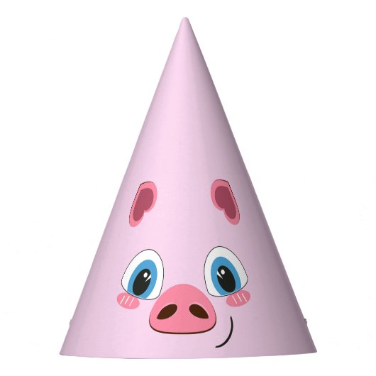 Kute biggen, grote blauwe ogen feesthoedjes (Voorkant)