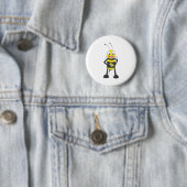 Kute bij het afspelen van gekleurde kubus ronde button 5,7 cm (In situ)
