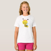 Kute bij, kleine bijen, honingbijen, bloemen t-shirt (Voorkant volledig)