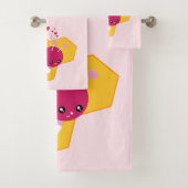 Kute bij met roze Valentijn harten Bad Handdoek (Insitu)