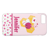 Kute bij met roze Valentijn harten Case-Mate iPhone Case (Achterkant (Horizontaal))