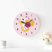 Kute bij met roze Valentijn harten Grote Klok (Huis)