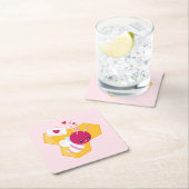 Kute bij met roze Valentijn harten Kartonnen Onderzetters (Insitu)