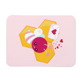 Kute bij met roze Valentijn harten Magneet (Horizontaal)