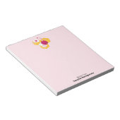 Kute bij met roze Valentijn harten Notitieblok (Schuin)