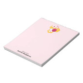 Kute bij met roze Valentijn harten Notitieblok (Linkerzijde)