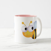 Kute bij; Roze Tweekleurige Koffiemok (Voorkant rechts)