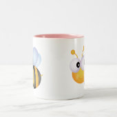 Kute bij; Roze Tweekleurige Koffiemok (Center)