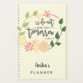 Kute Bijbel Verse bloem met Christelijk borstschri Planner (Voorkant)