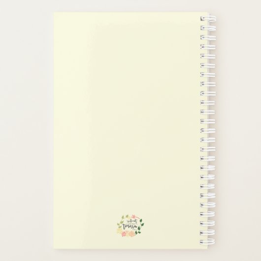 Kute Bijbel Verse bloem met Christelijk borstschri Planner (Achterkant)