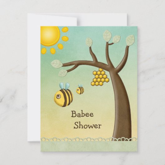 Kute bijen, Boom- en Hive Babee Shower Kaart (Voorkant)