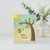 Kute bijen, Boom- en Hive Babee Shower Kaart (Staand voorkant)