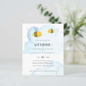Kute bijen World Waterverf WEDDING Invitation (Staand voorkant)
