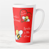 Kute bijen zijn mijn Valentijn Rood Latte Mok (Rechts)
